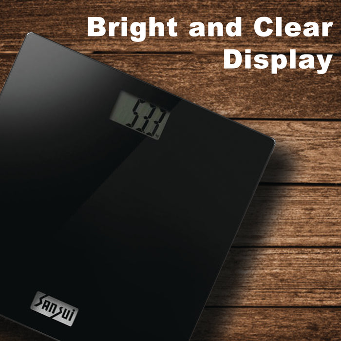 Sansui Digital Personal Human Body Weighing Scale, Bathroom Weight Machine (150 kg, Black)