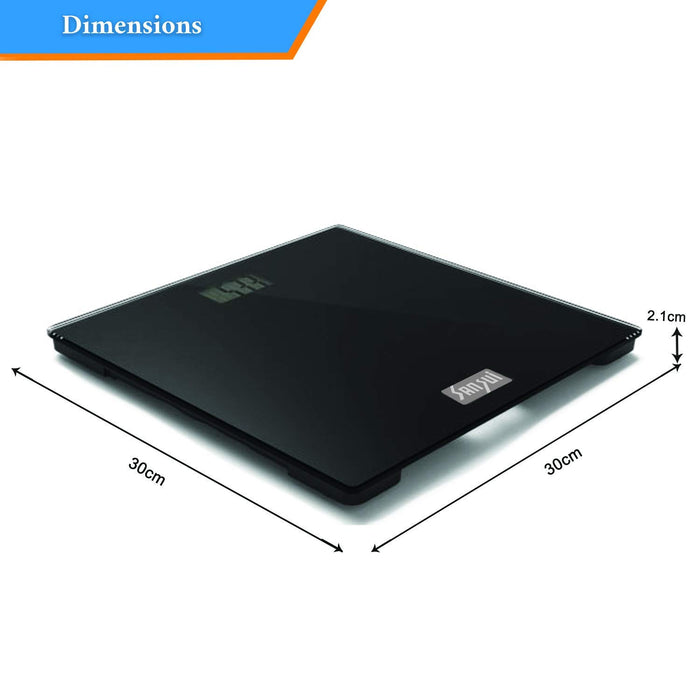Sansui Digital Personal Human Body Weighing Scale, Bathroom Weight Machine (150 kg, Black)