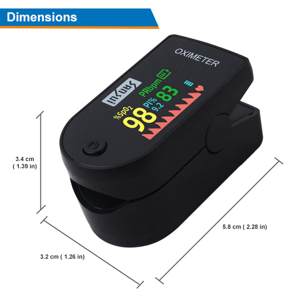 Sansui Digital Pulse Oximeter with Visual Alarm (Made in India) (Black)