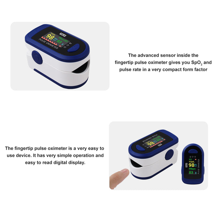 Sansui Digital Pulse Oximeter with Visual Alarm (Made in India) (Deep Blue)