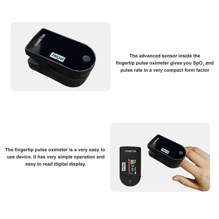 Sansui Digital Pulse Oximeter with Visual Alarm (Made in India) (Black)