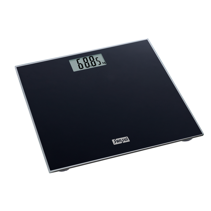 Sansui Personal Weighing Scale, Bathroom Weight Machine with Large LCD Display (180 kg, Black)