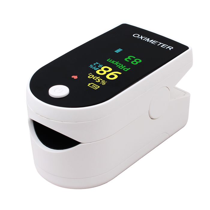 Sansui Digital Fingertip Pulse Oximeter with Visual Alarm (Made in India) (White-Black)