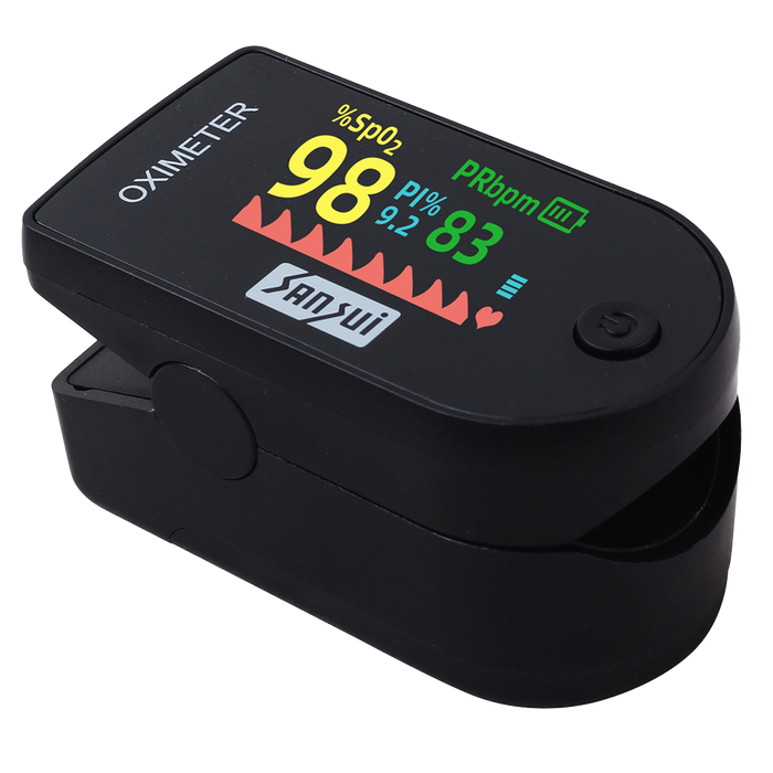 Sansui Digital Pulse Oximeter with Visual Alarm (Made in India) (Black)