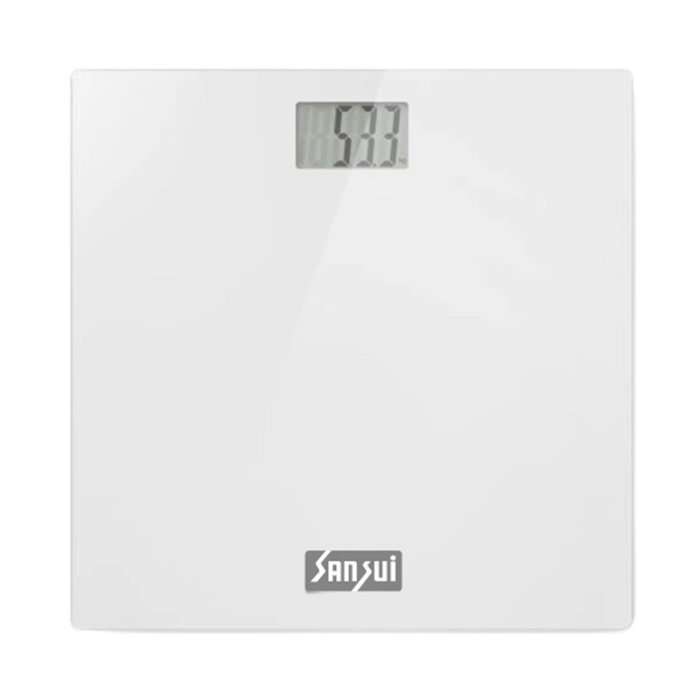 Sansui Digital Personal Human Body Weighing Scale, Bathroom Weight Machine (150 kg, White)