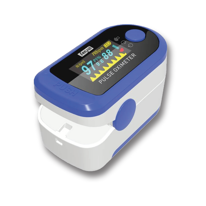 Sansui Digital Pulse Oximeter with Visual Alarm (Made in India) (Blue)
