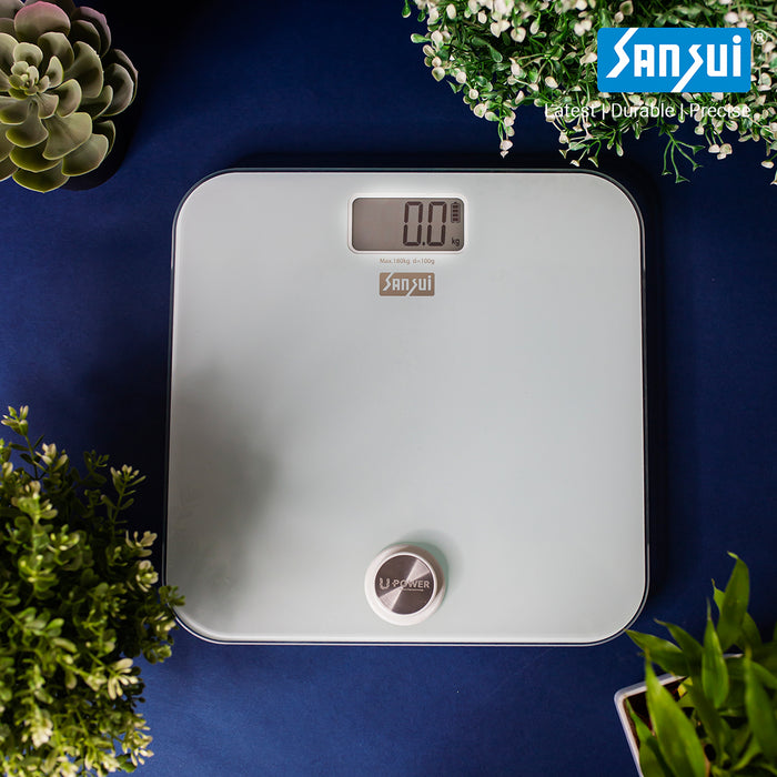 Sansui Electronics Battery-free Digital Bathroom Body Weighing Scale (180 kg, White)