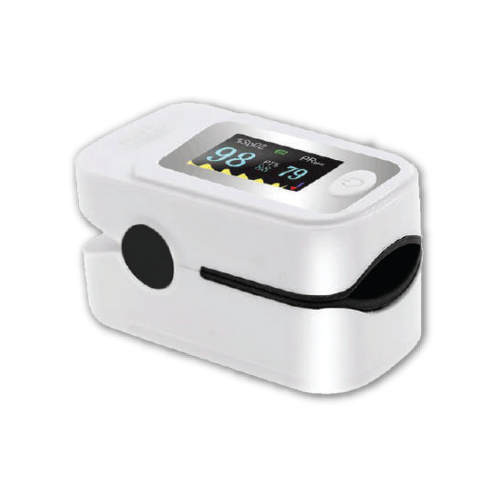 Sansui Premium Fingertip Pulse Oximeter with Audio-Visual Alarm (White-Gray)