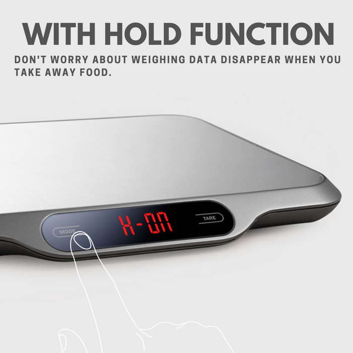 Sansui Electronics Digital Stainless Steel Kitchen Scale, Red LED Display (15 kg, Grey)