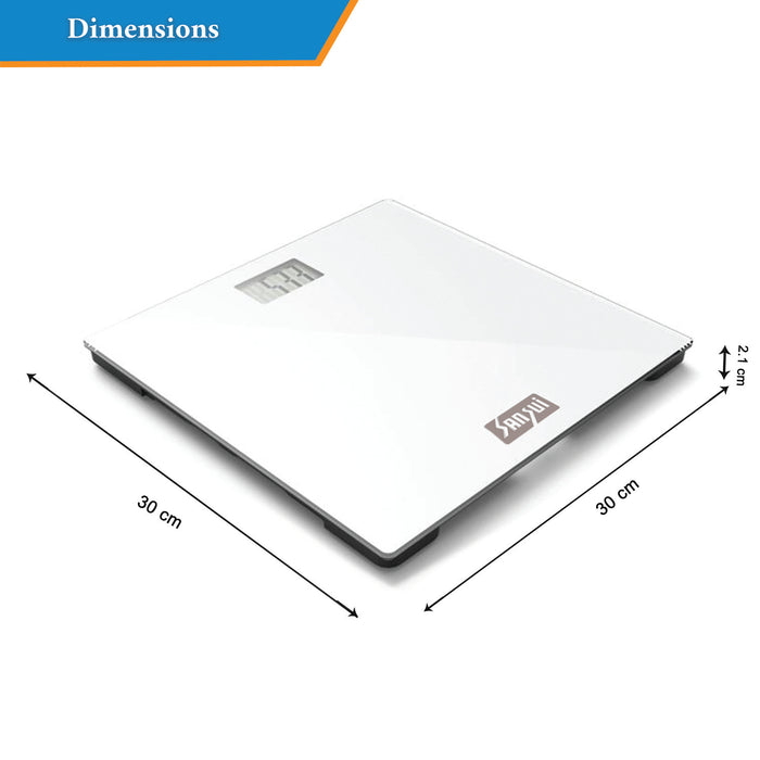 Sansui Digital Personal Human Body Weighing Scale, Bathroom Weight Machine (150 kg, White)