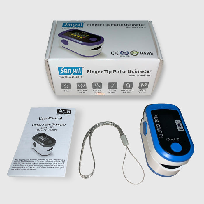 Sansui Digital Fingertip Pulse Oximeter with Visual Alarm (Made in India) (Blue)