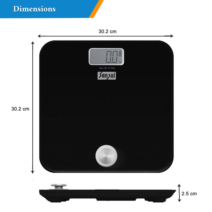 Sansui Electronics Battery-free Digital Bathroom Body Weighing Scale (180 kg, Black)