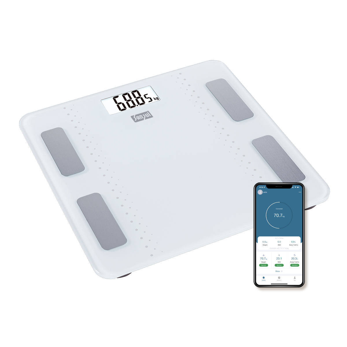 NEW, Weight Gurus Bluetooth Body Composition Smart Scale, White, iOS &  Android 
