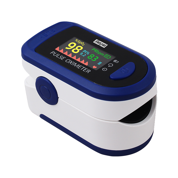Sansui Digital Fingertip Pulse Oximeter with Visual Alarm (Made in India) (Deep Blue)