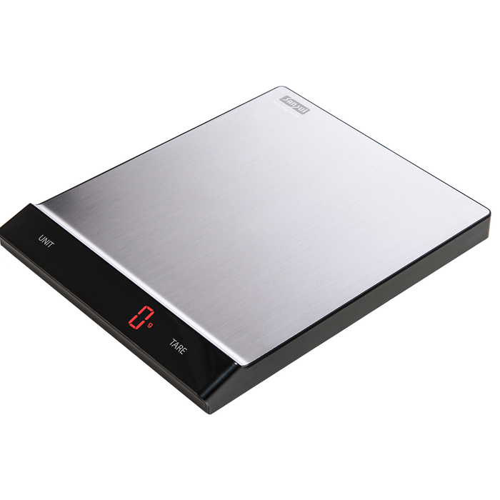 Sansui Stainless Steel Digital Kitchen Scale, 15 kg (Black - Red LED Display)
